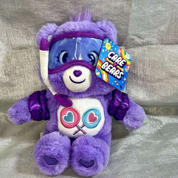 CARE BEARS Share Bear Summer Plush Purple Snorkling NWT - Picture 1 of 6